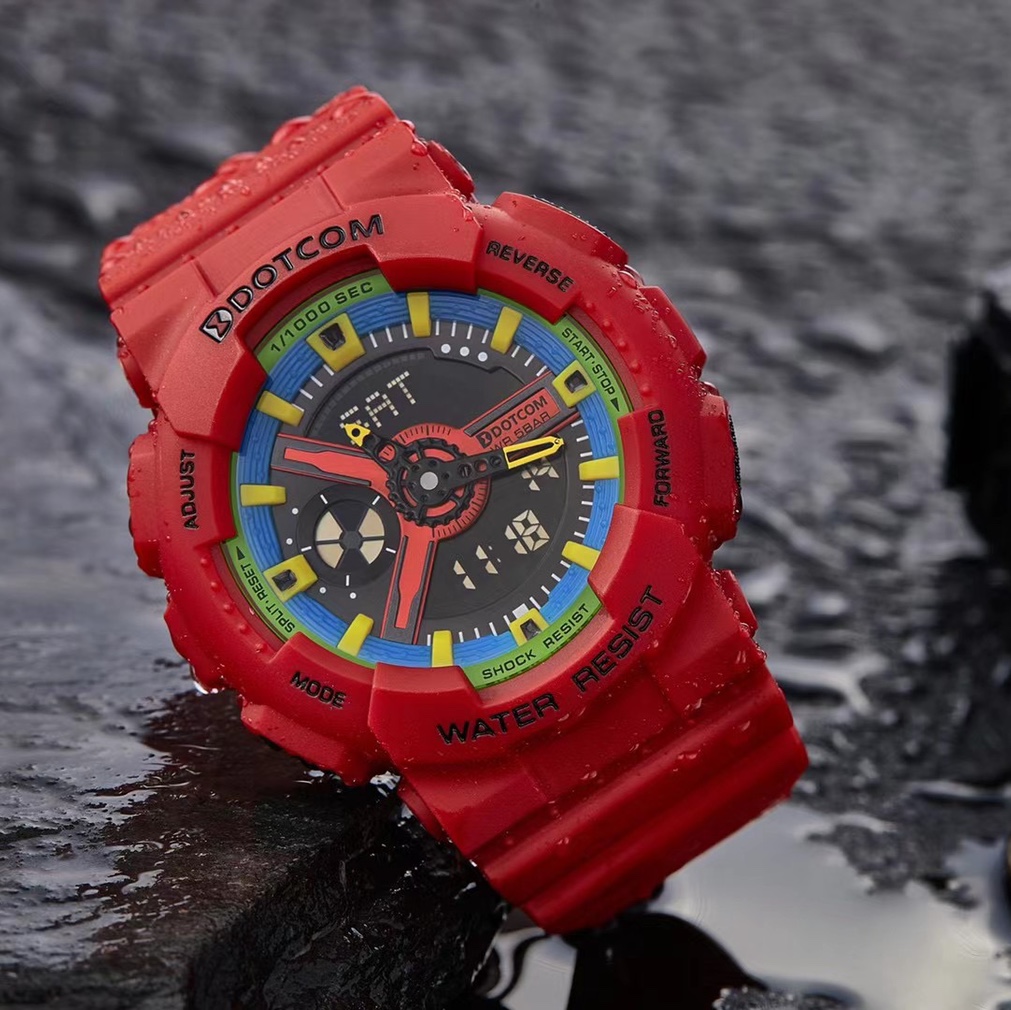 动特酷潜水双机时尚大方跑步运动休闲户外休闲学生情侣大小号手表6018