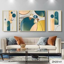 轻奢客厅装饰画现代简约沙发背景墙北欧餐厅大气三联挂画