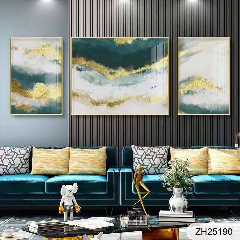 轻奢客厅装饰画现代简约沙发背景墙北欧餐厅大气三联挂画详情图3