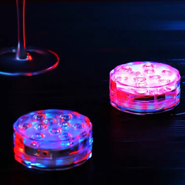 LED light coaster Car creative atmosphere light Universal car light base light round waterproof bar coaster