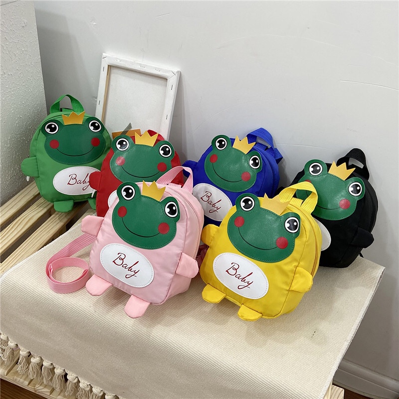 Kindergarten cute backpack cartoon frog children baby anti-lost small backpack gift backpack