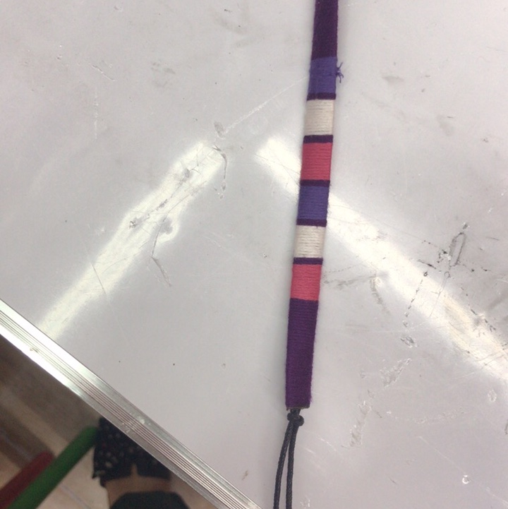Pink, white and purple winding bracelet