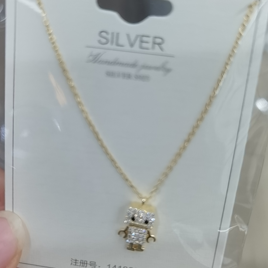 925 Silver robot necklace
