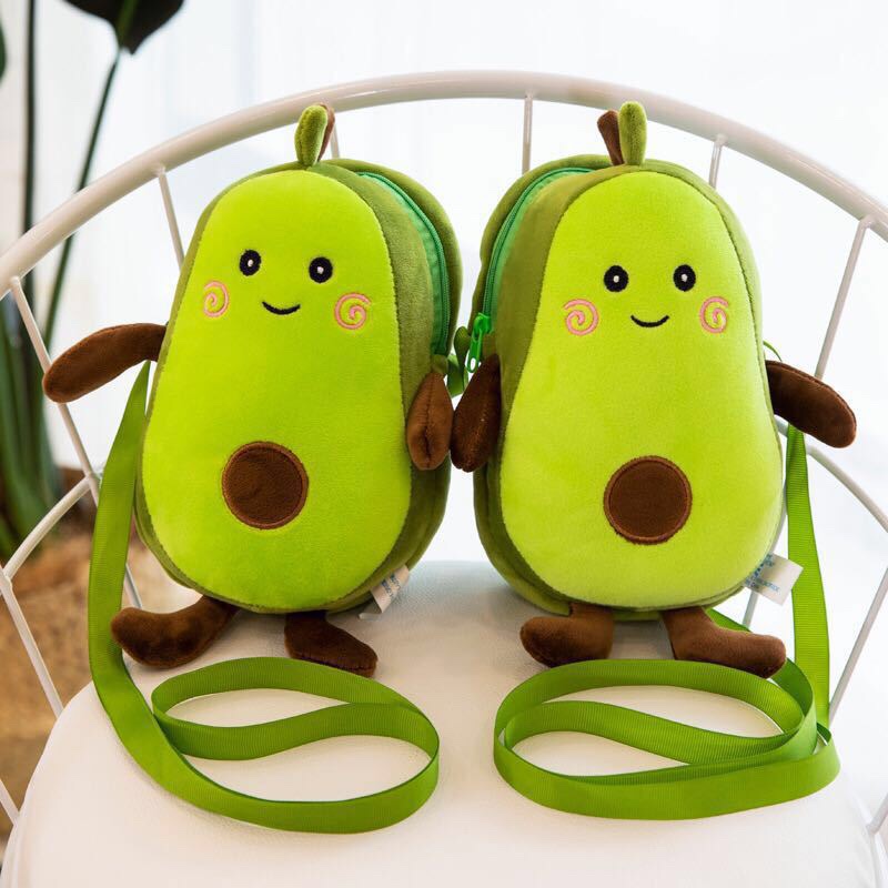 Avocado plush cartoon children's fruit crossbody purse purse simple backpack gift