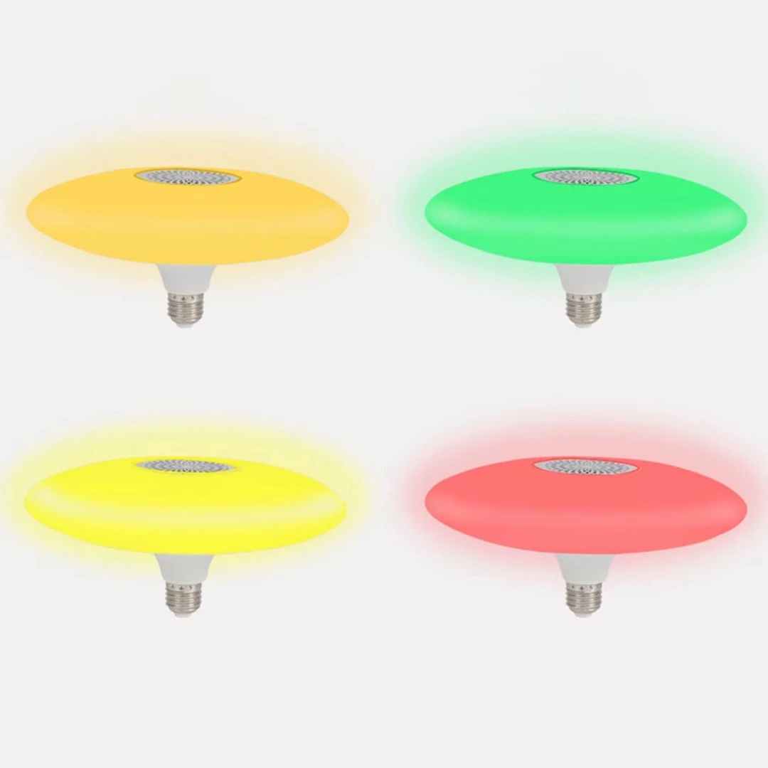 飞碟RGB遥控蓝牙音乐球泡灯 led智能球泡七彩音乐灯泡舞台灯 30w中号细节图