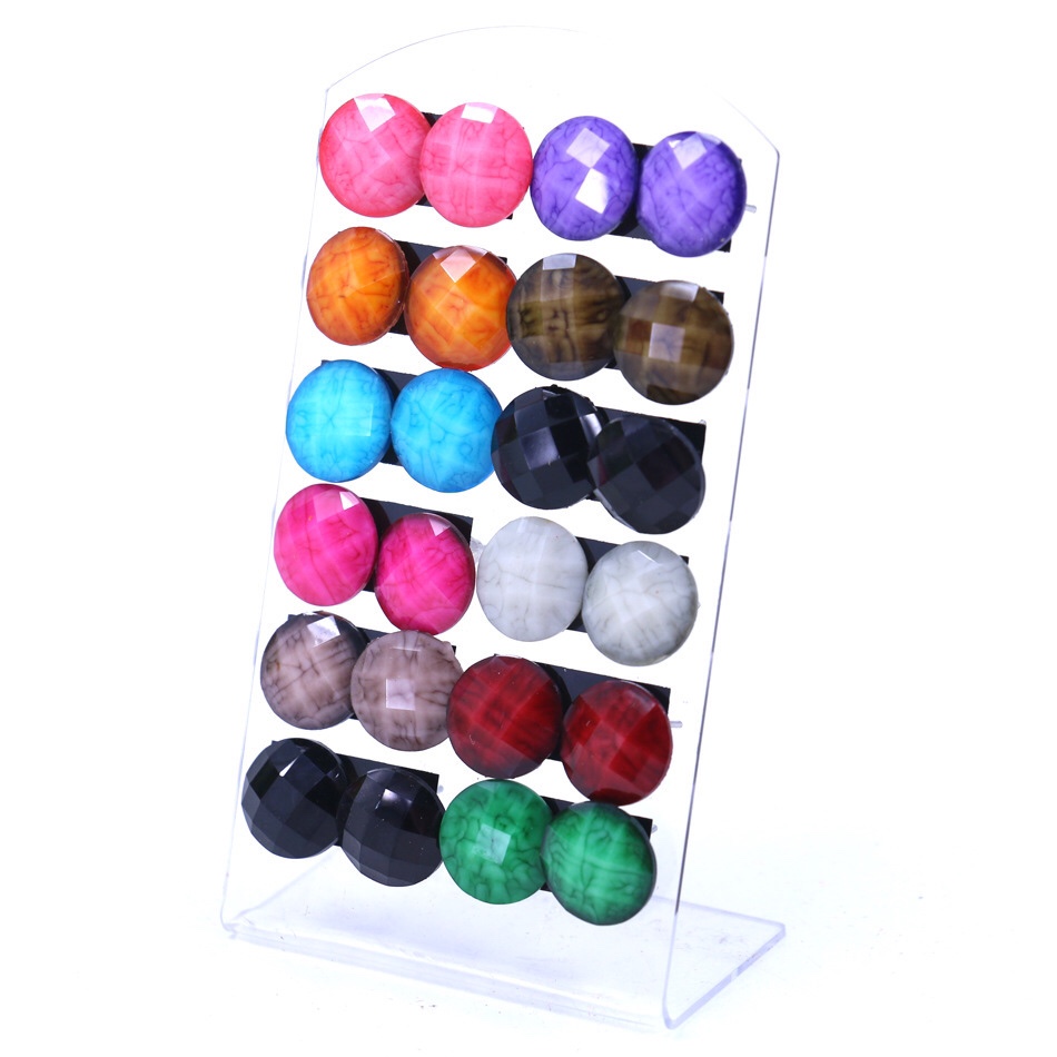 Resin vintage cracked iron pin earrings jewelry