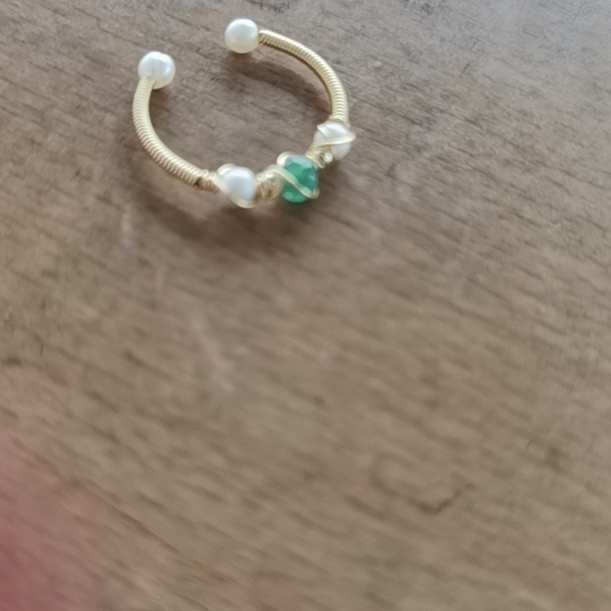 Delicate natural stone ring