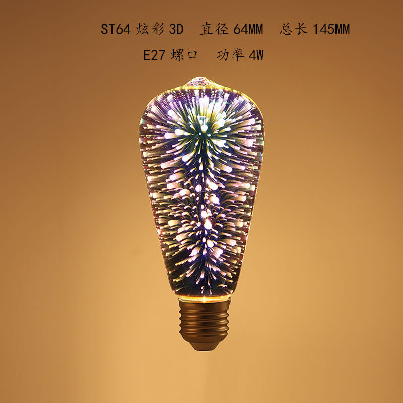 厂家直销 ST64 LED3D烟火灯泡装饰球泡产品图