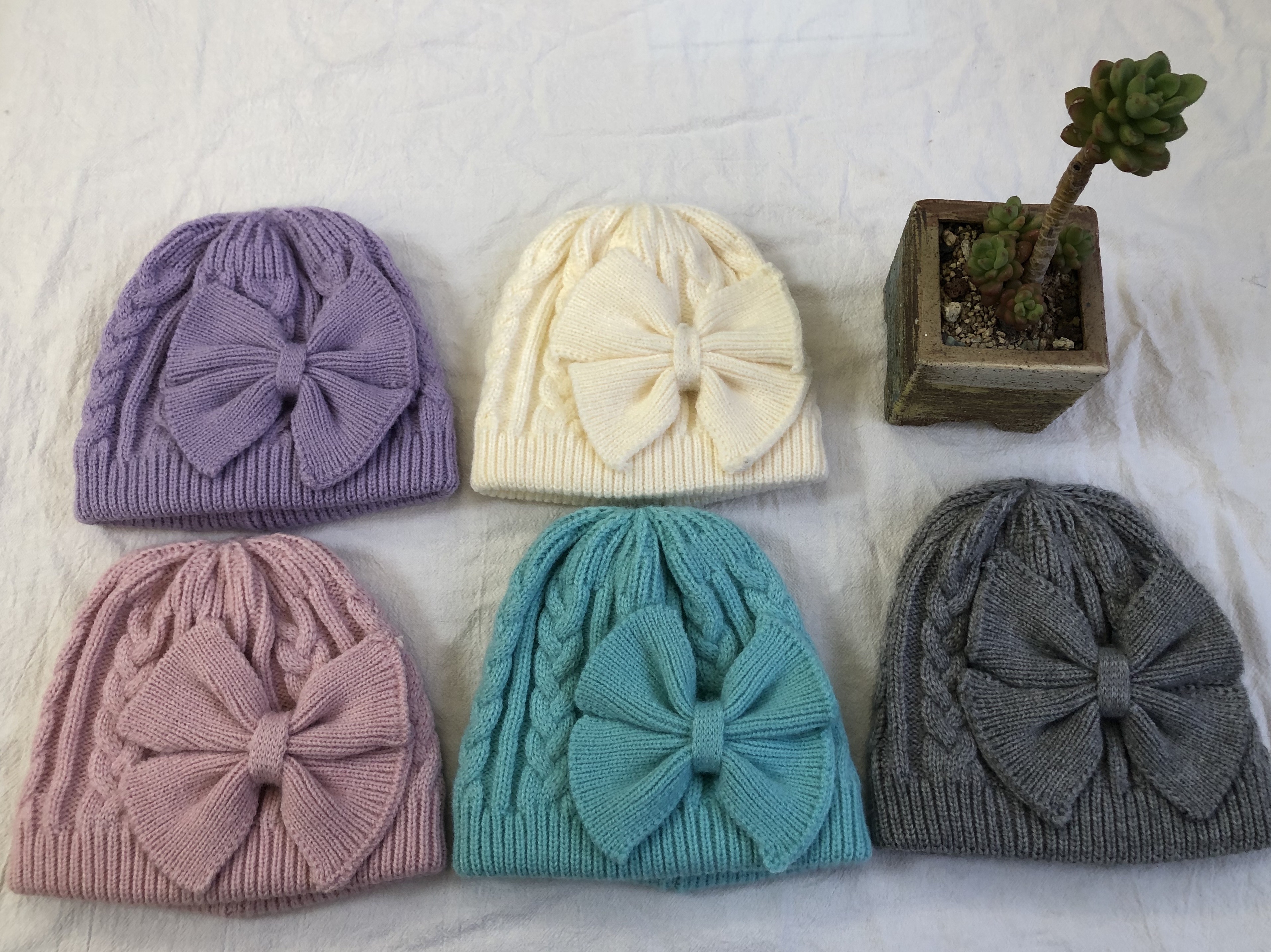 亚马逊热卖蝴蝶结🎀小童帽，纯棉内里详情图1