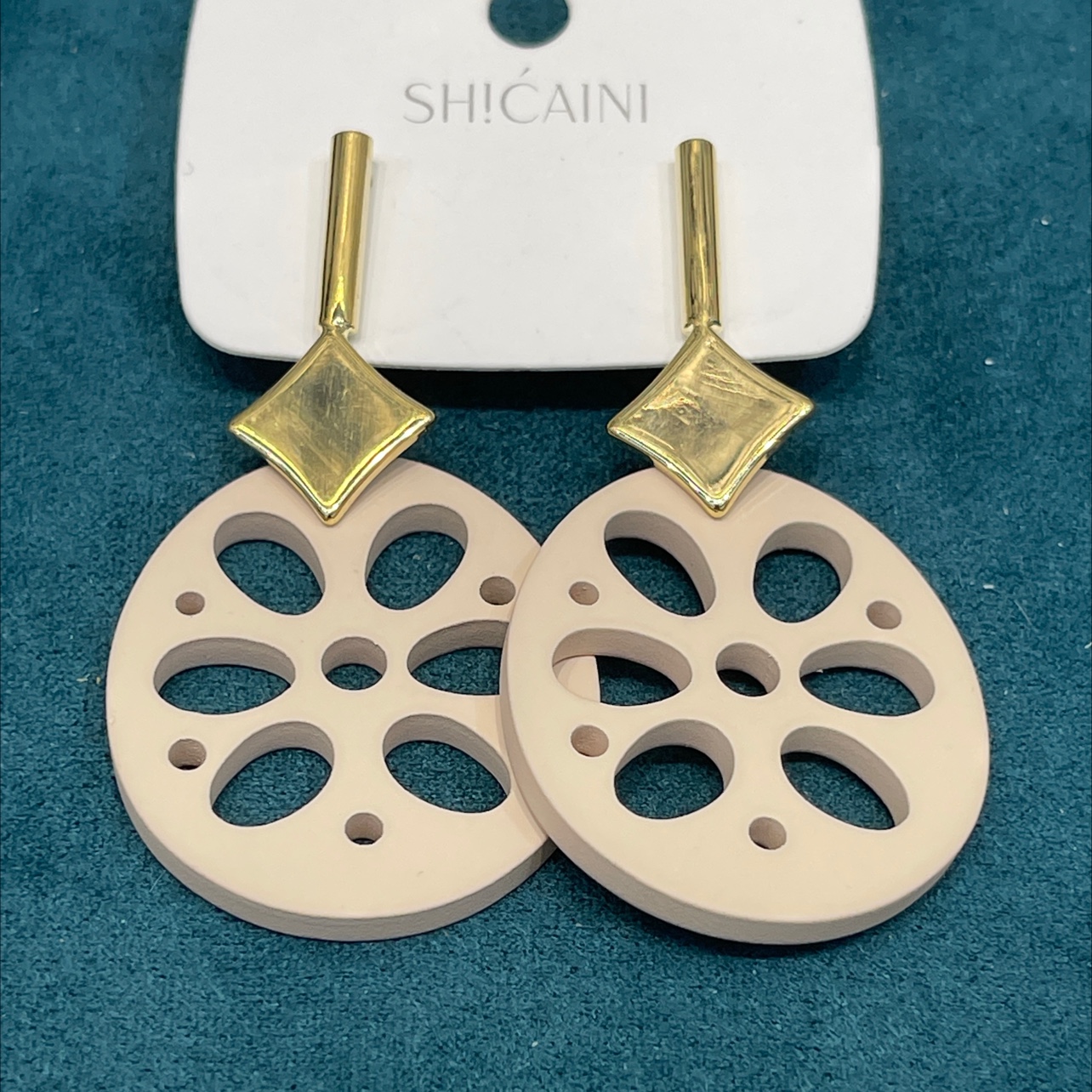 Hand-painted lotus root earrings