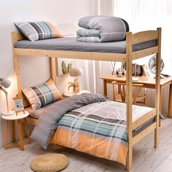 New all-cotton student three-piece set, single dormitory three-piece set 12 detail image 1