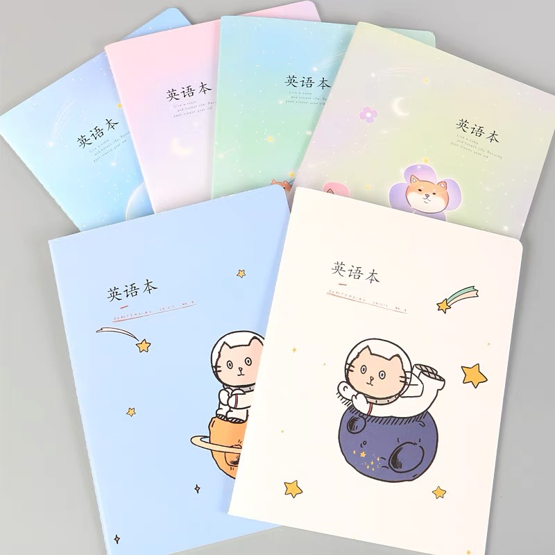 英语本小学生3-6年级初中生大本子练习薄单词默写本四线