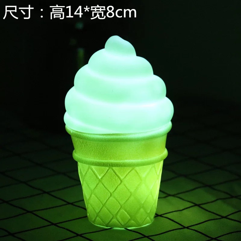 ins小夜灯爆款卡通礼物学生迷你床头灯星星灯儿童卧室夜灯月亮灯绿色冰激凌