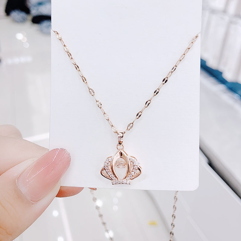 KDE灵动镂空皇冠项链女轻奢小众高级感2021年新款潮锁骨链详情图1