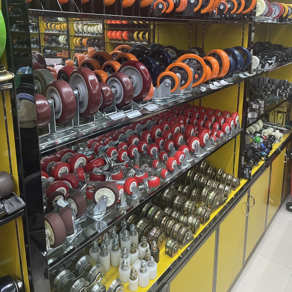 Heavy-duty TPR silent wheels, industrial casters, hand-pushed flat brake wheels 15