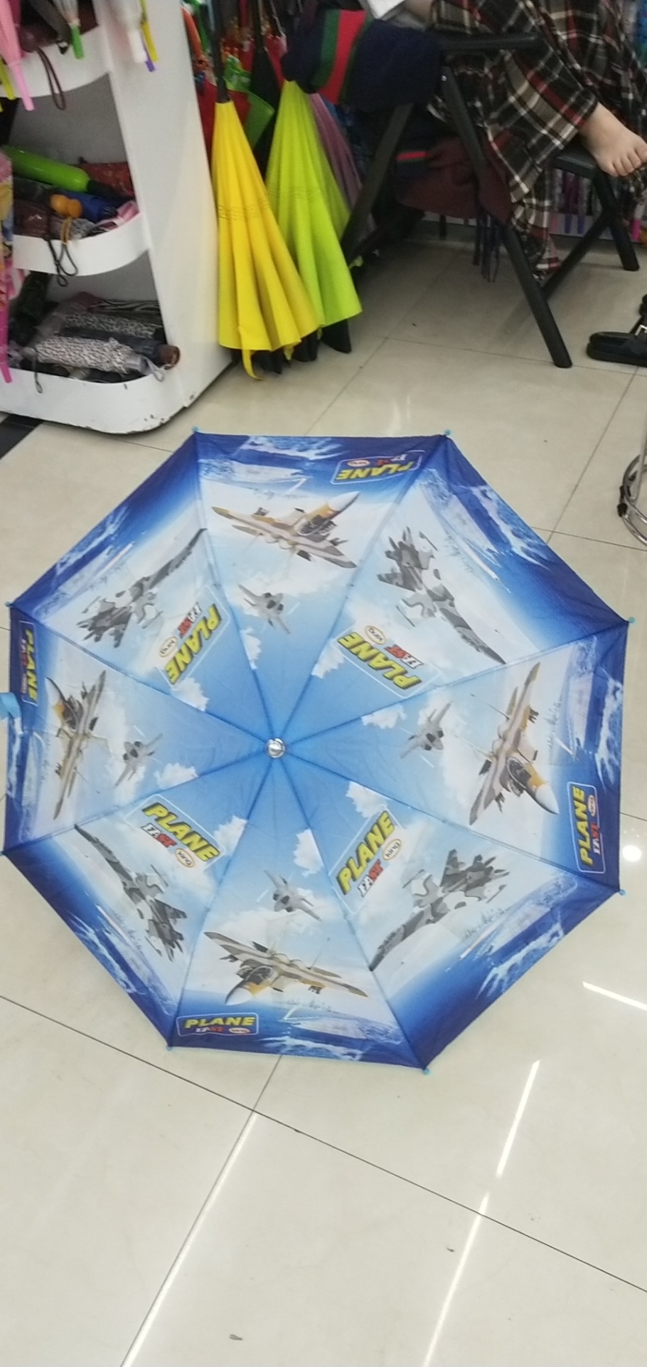 3D cute cartoon printed pattern two-fold long-handled umbrella, children's umbrella detail image 6