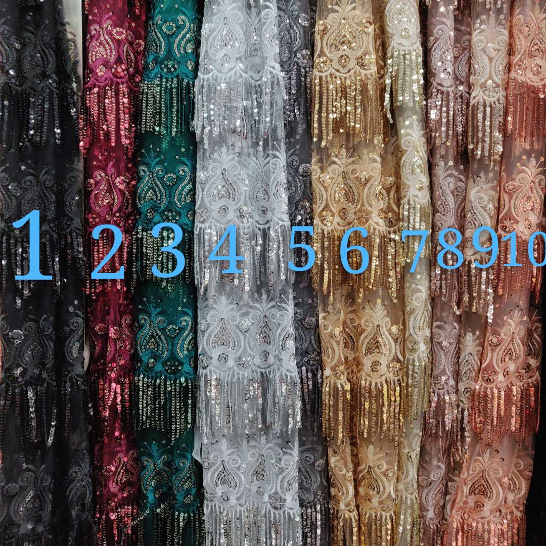 立体绣亮片花边详情图1