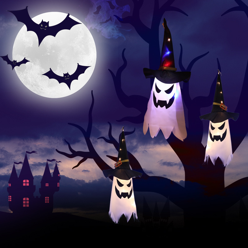 Halloween new product decorations are selling well across borders: LED lights, flashing lights, and a starry sky. One wizard ghost hat for the Ghost Festival decoration Specification image