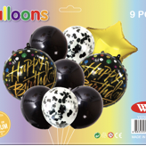 9pcs happy birthday铝模球套装