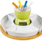 精品陶瓷色釉巧克力熔炉 果盘套装