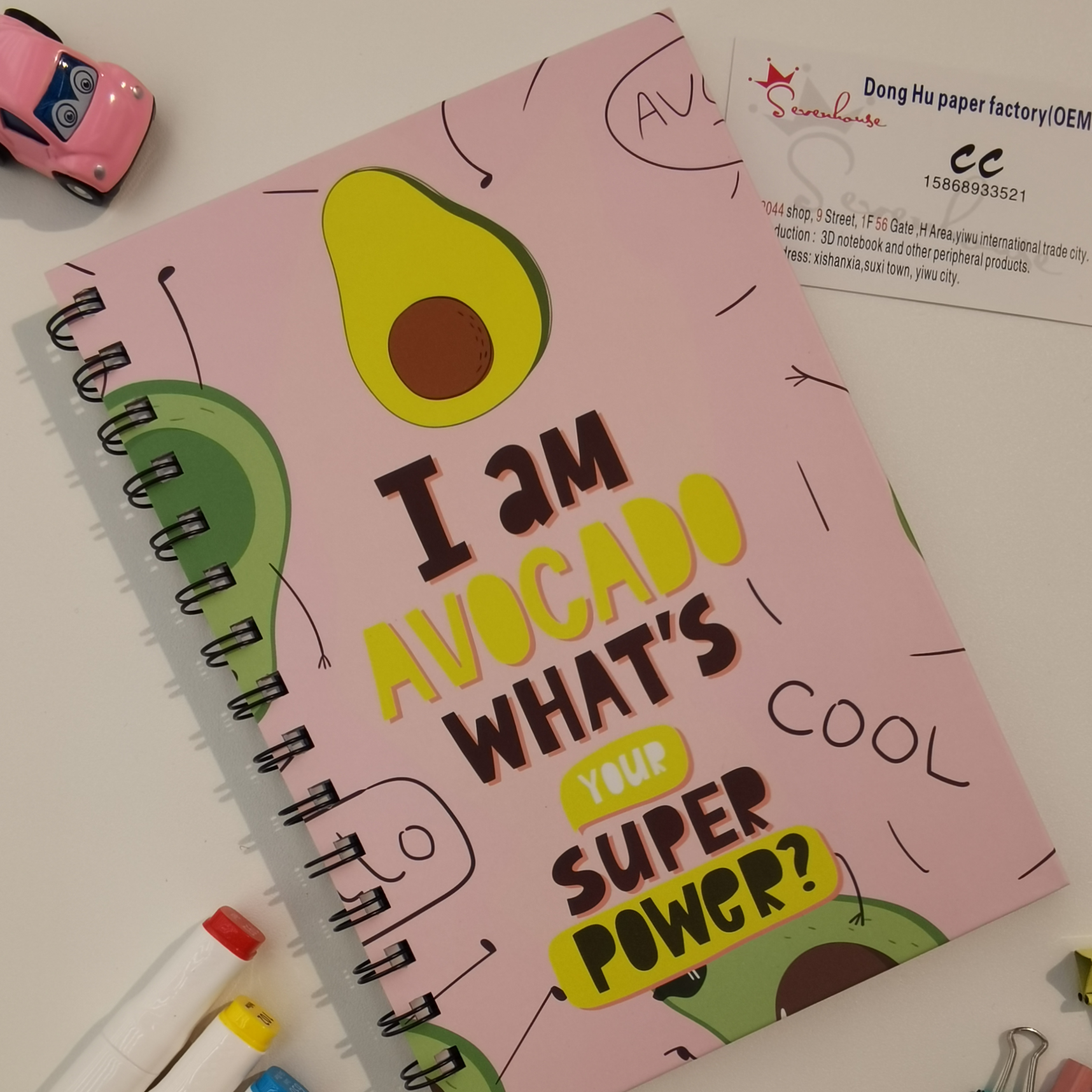 East Lake Paper products office culture paper products this book coil this pink avocado letter cartoon ins hot selling coil book