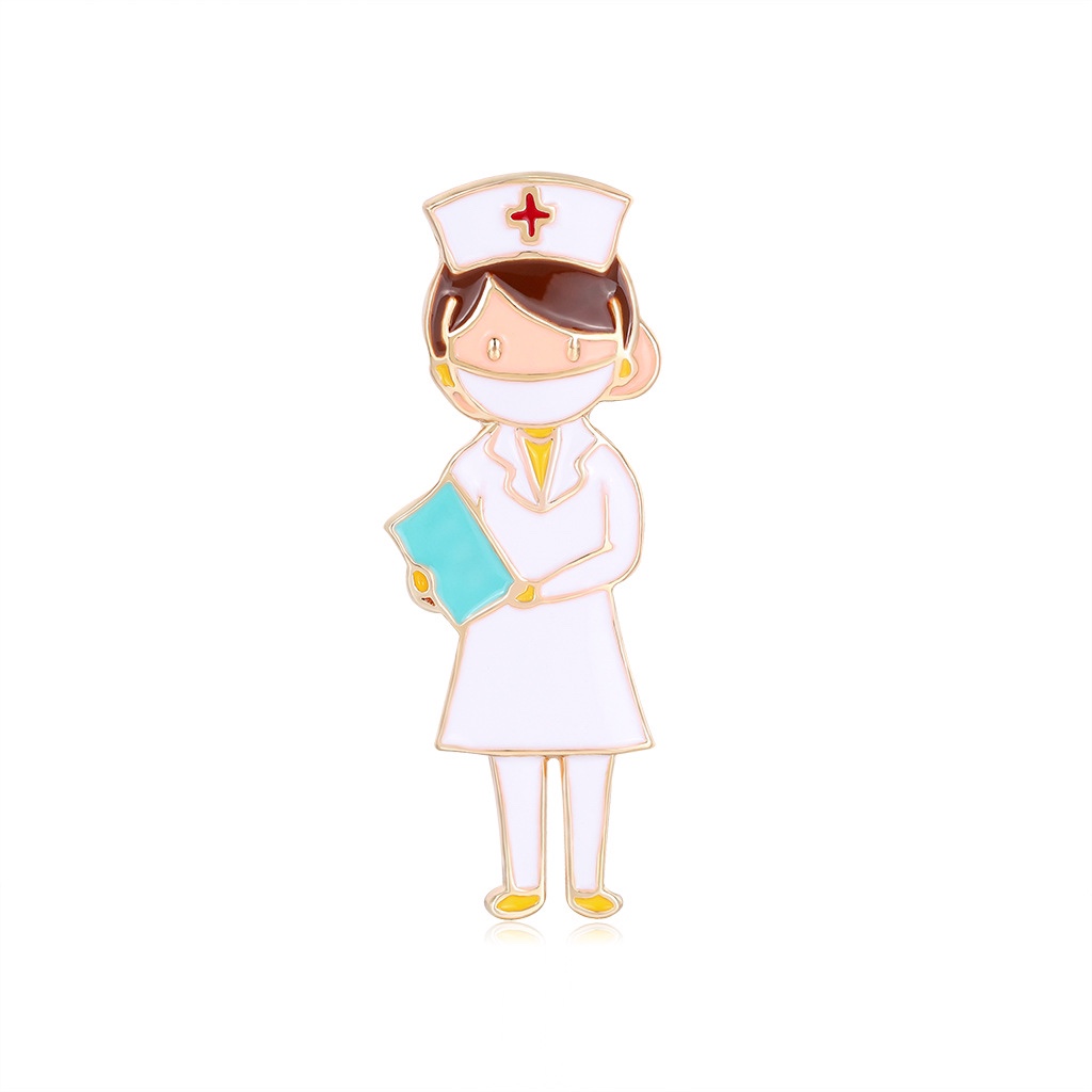 Popular European and American fashion generous body health explosion doctor white coat brooch