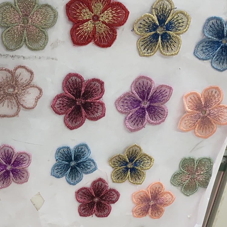 刺绣花diy颜色齐全小花配饰来样订做