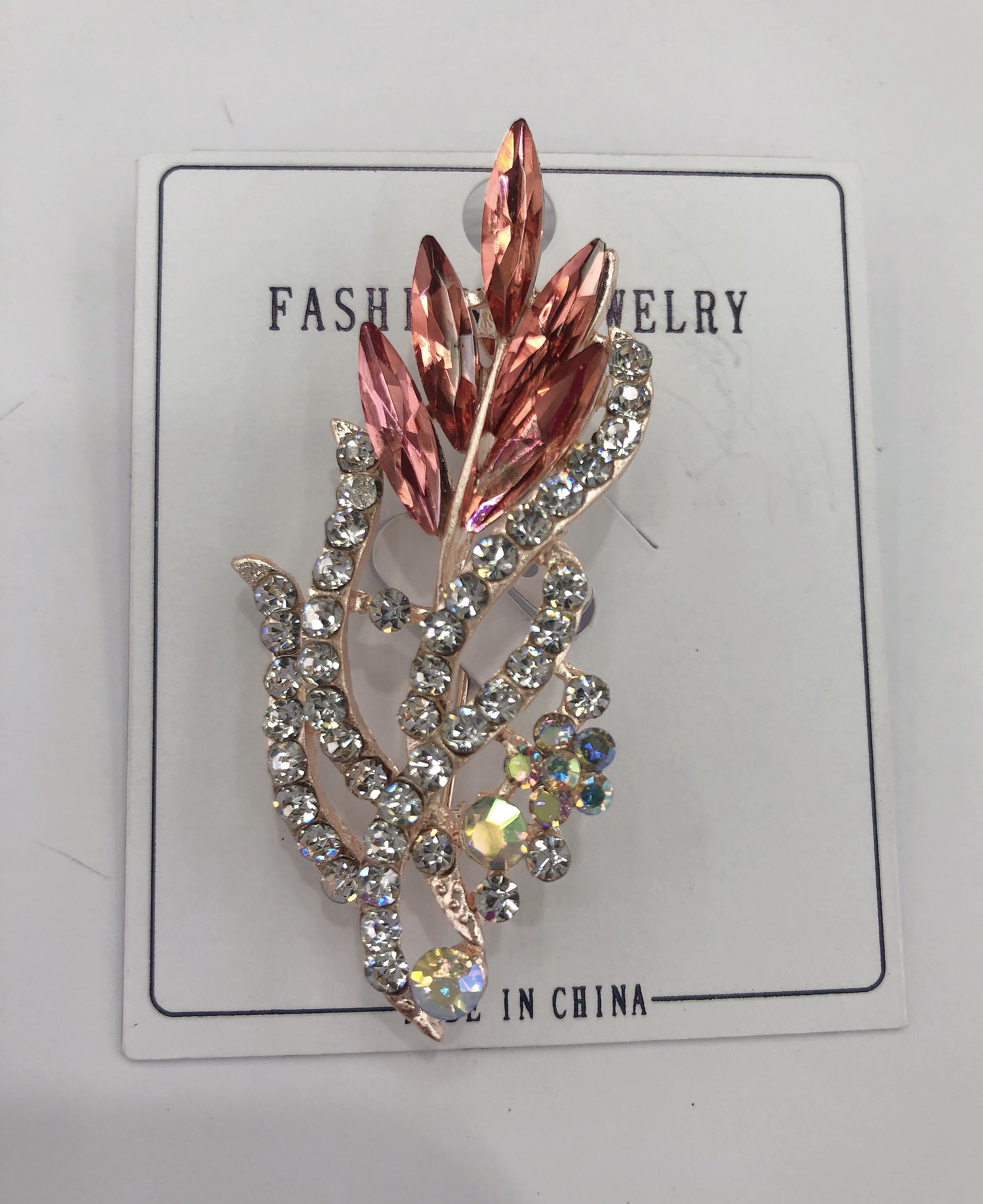 European and American fashionable, simple and elegant, high-end corsage with small rhinestones set in glass details Picture