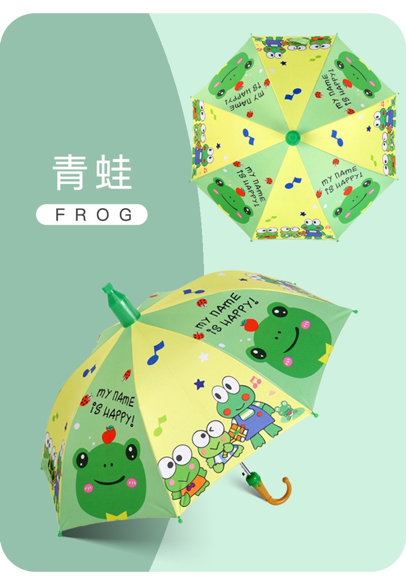 厂家新款学生男女儿童卡通可爱雨伞长柄遮阳伞可定制广告 55公分防水套童伞详情图17