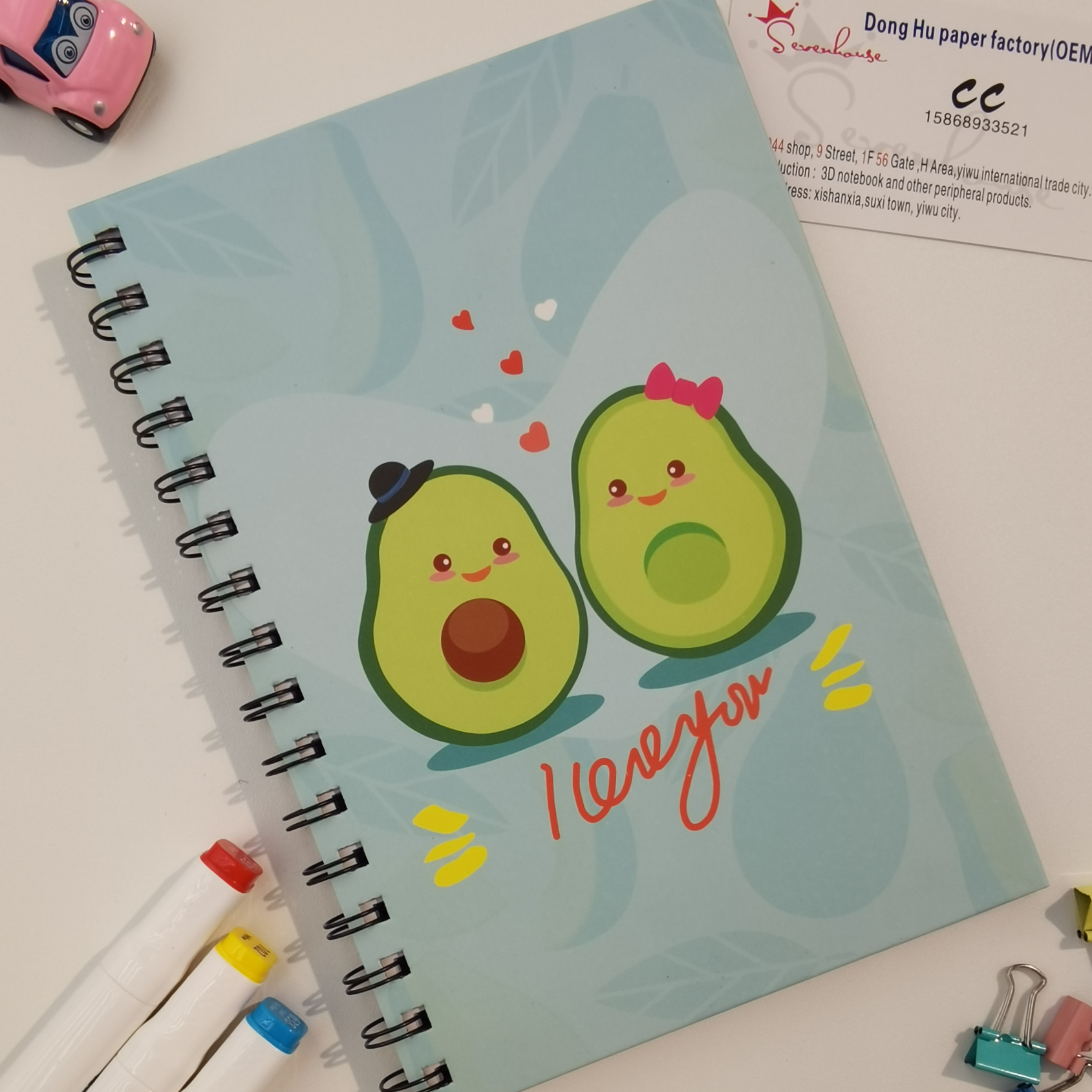 East Lake paper products office culture paper products this book avocado cartoon couple hot selling South Korea cute coil