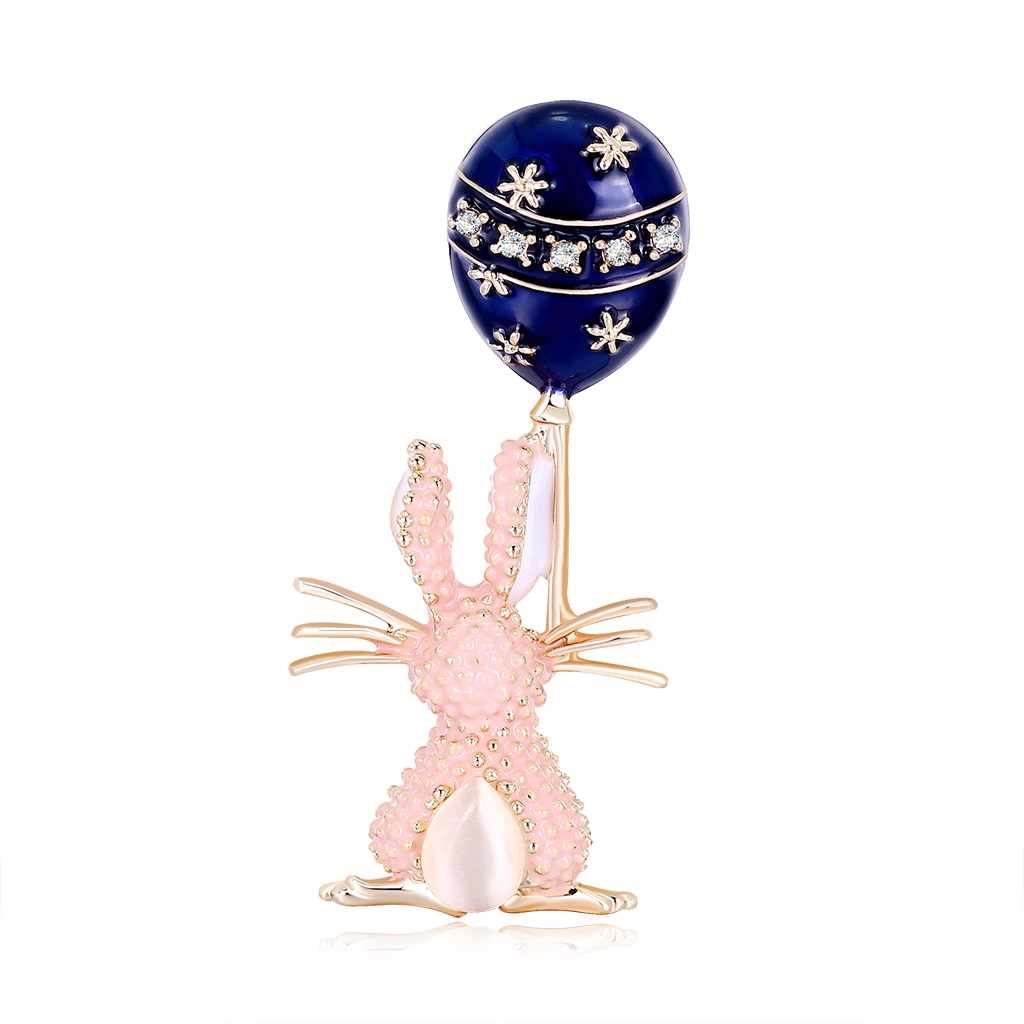 Internet red explosive brooch pendant dual hand painting oil cute cartoon mouse with balloon brooch thumbnail