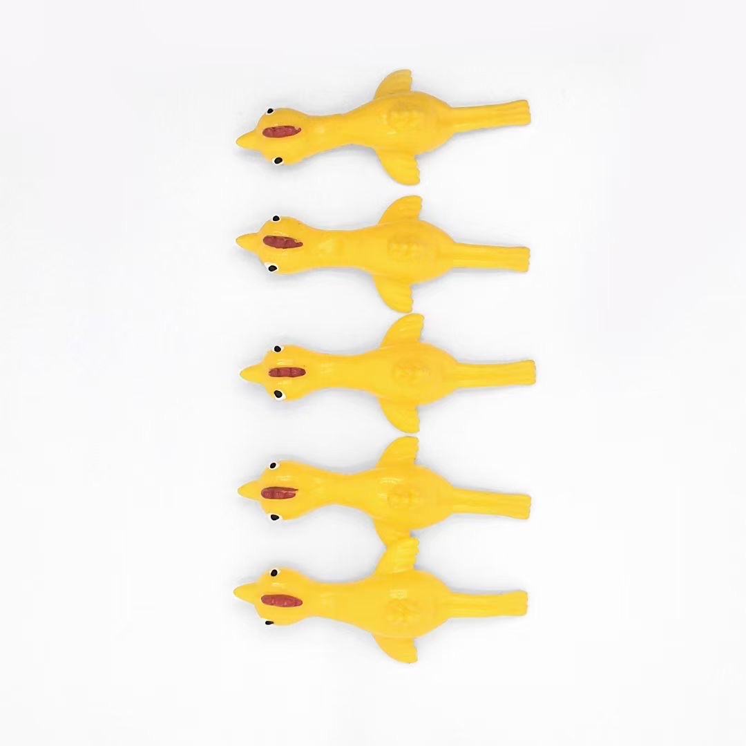 Novel Douyin stress-relieving street stall best-selling prank toys: Soft rubber catapult chicken, catapult chick, Little yellow chicken, finger slingshot detail image 5