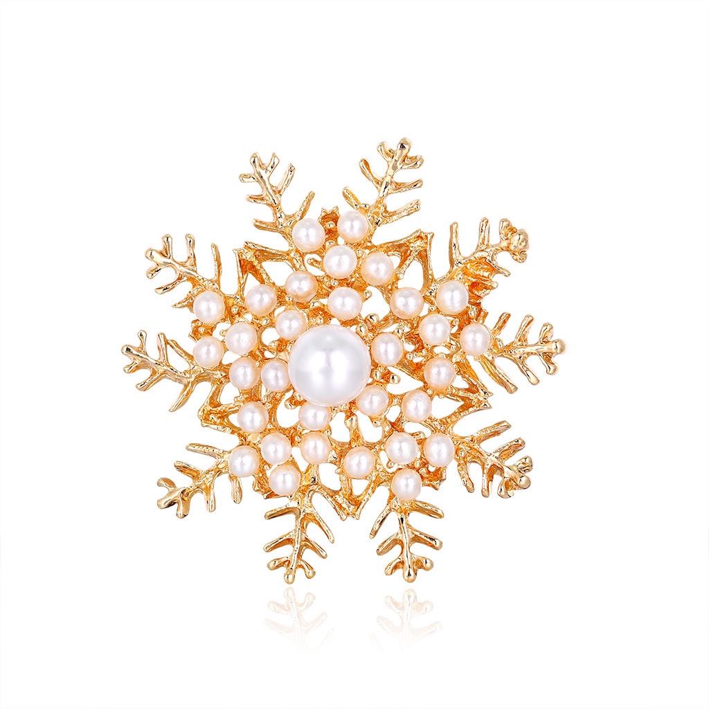 Hot trend White Pearl Alloy Christmas Pearl Brooch thumbnail