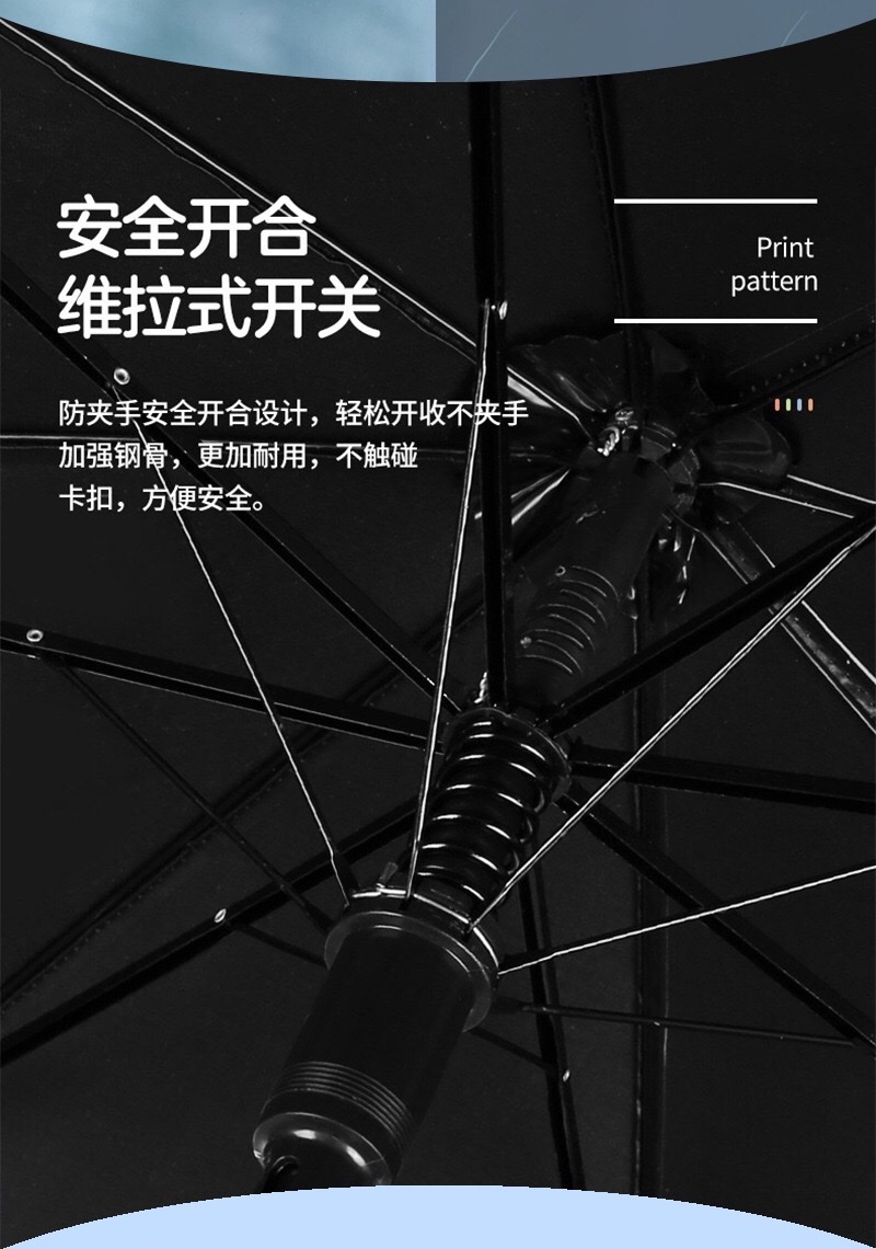 厂家新款学生男女儿童卡通可爱雨伞长柄遮阳伞可定制广告 55公分防水套童伞详情图16