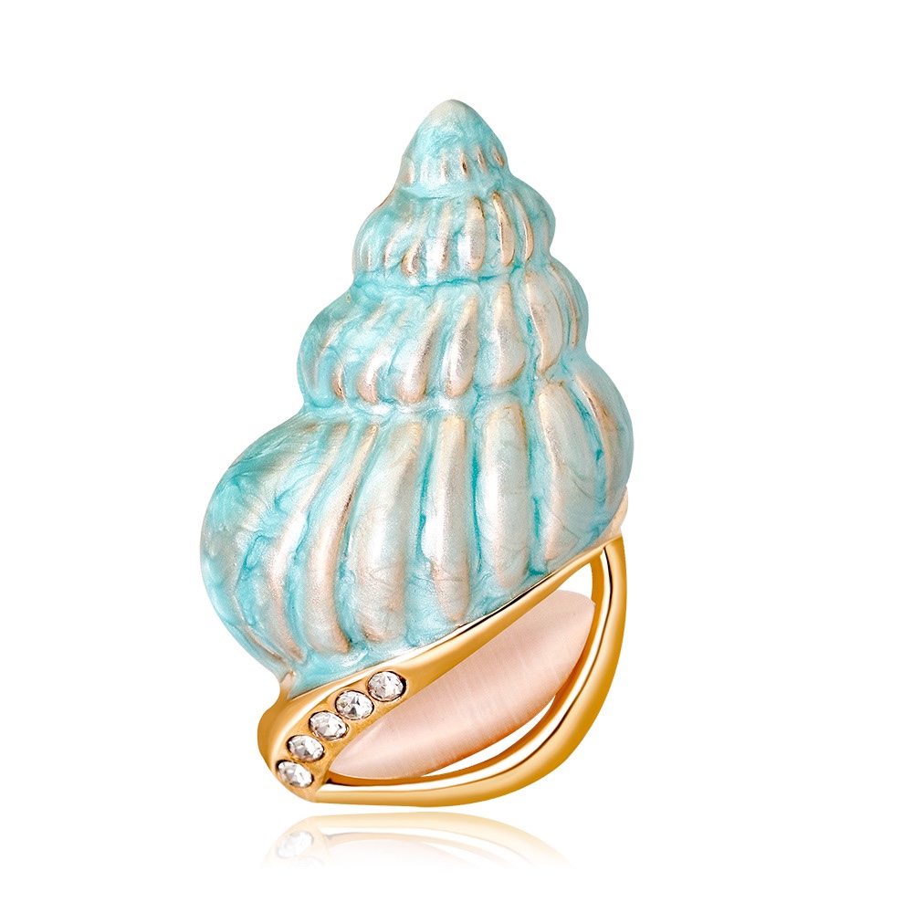 Popular net red explosive shell color glaze dot drill shell brooch to send friends to family thumbnail
