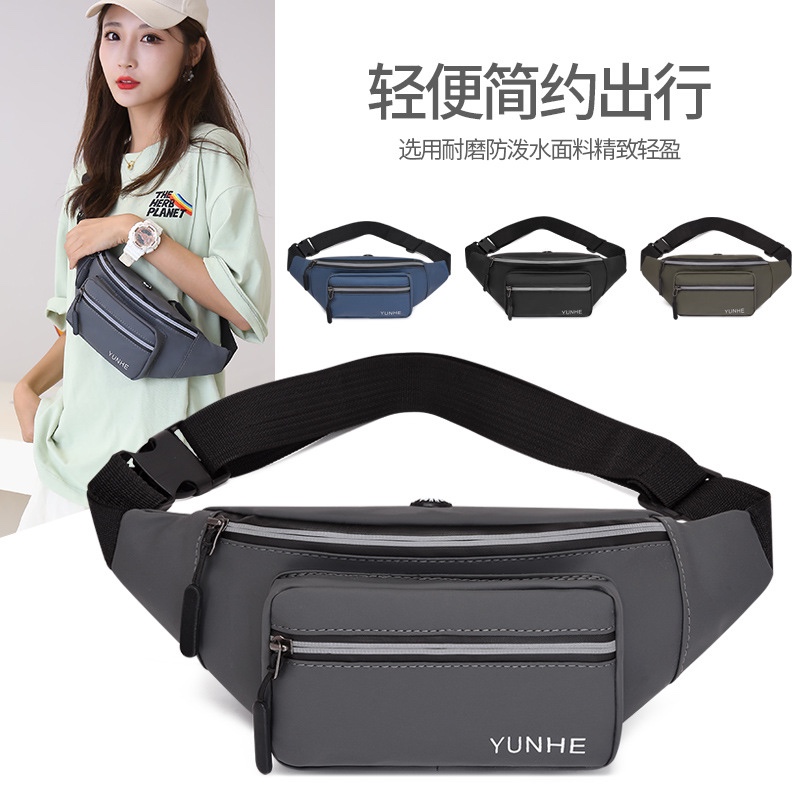 Foreign trade new Fanny pack male Korean version lightweight simple outdoor sports single shoulder crossbody bag multi-layer Fanny pack
