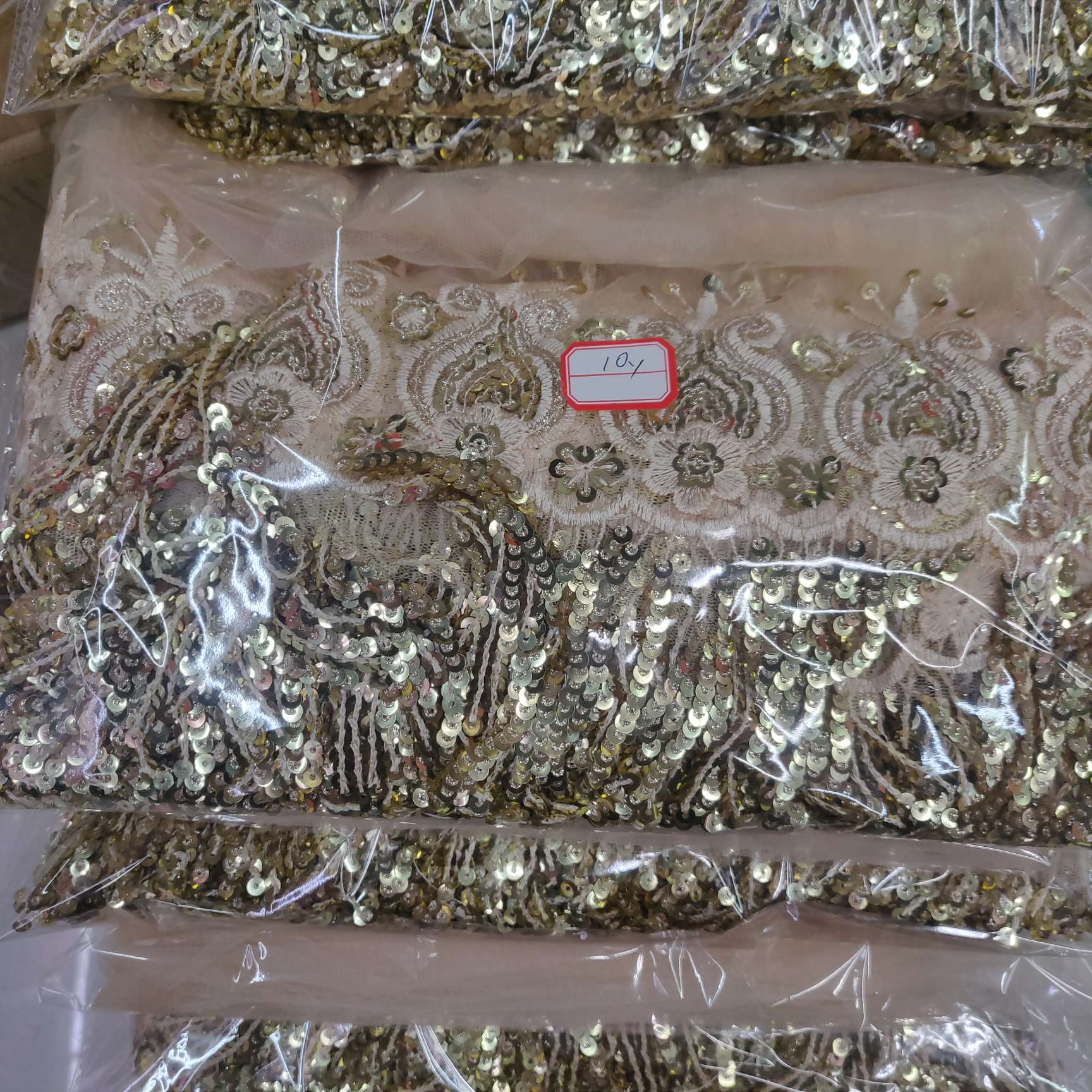 立体绣亮片花边详情图8