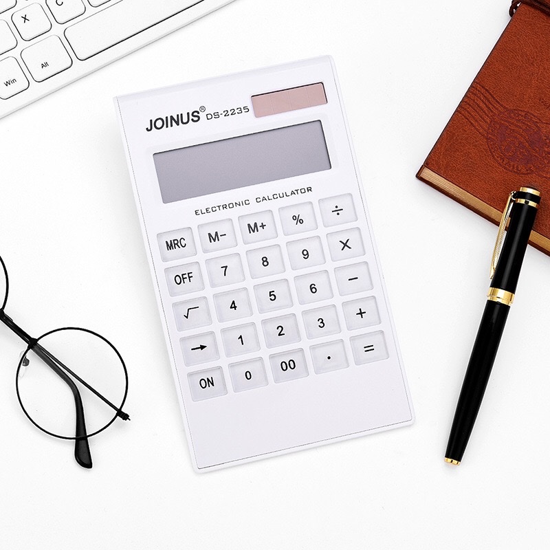 DS2235礼品定制计算器太阳能电子可印制logo水晶按键无唛白盒装 细节图