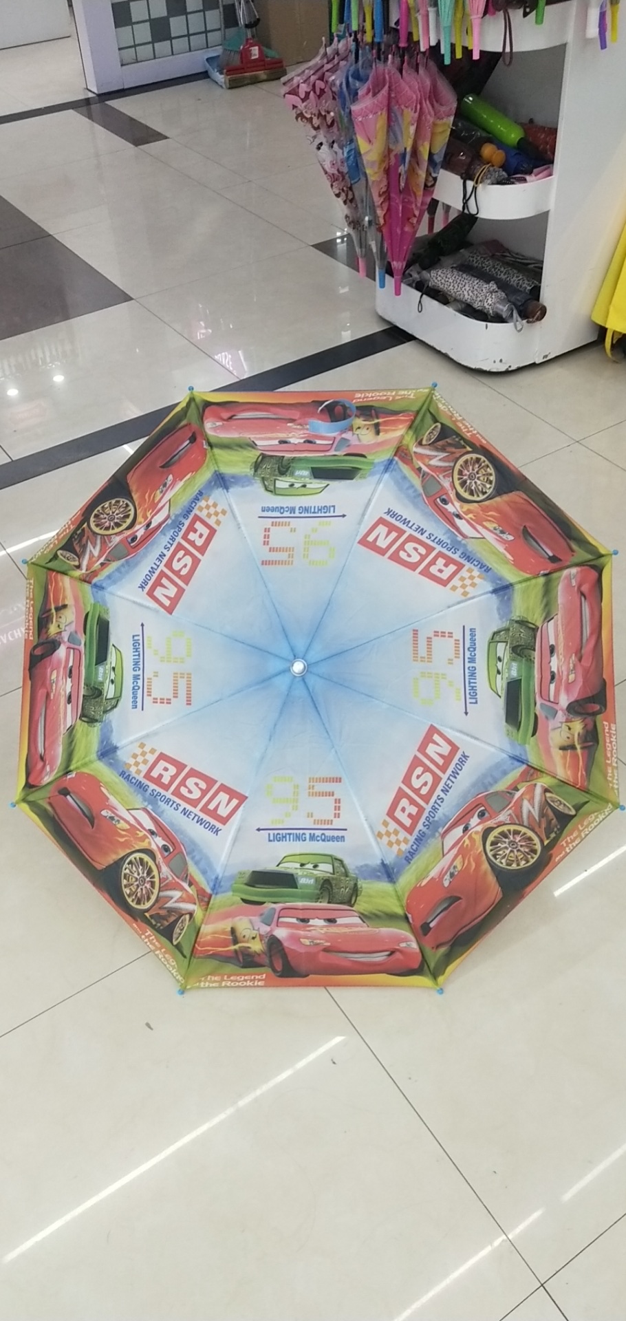 3D cute cartoon printed pattern two-fold long-handled umbrella, children's umbrella detail image 7