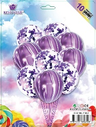 10pcs玛瑙亮片球套装白底实物图