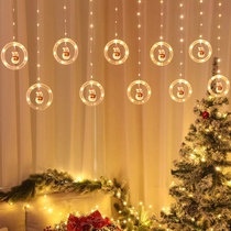 Christmas window decoration Votive ball LED lights flashing lights string lights full star Christmas tree USB ice strip light New snowman 3m*45cmUSB
