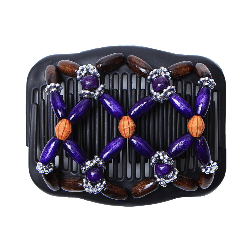 FLY59 Personalized and Creative Imitation Wood Double-row Plug Versatile Magic Hair Comb for Women, magic hair clips and hair updo Item Picture
