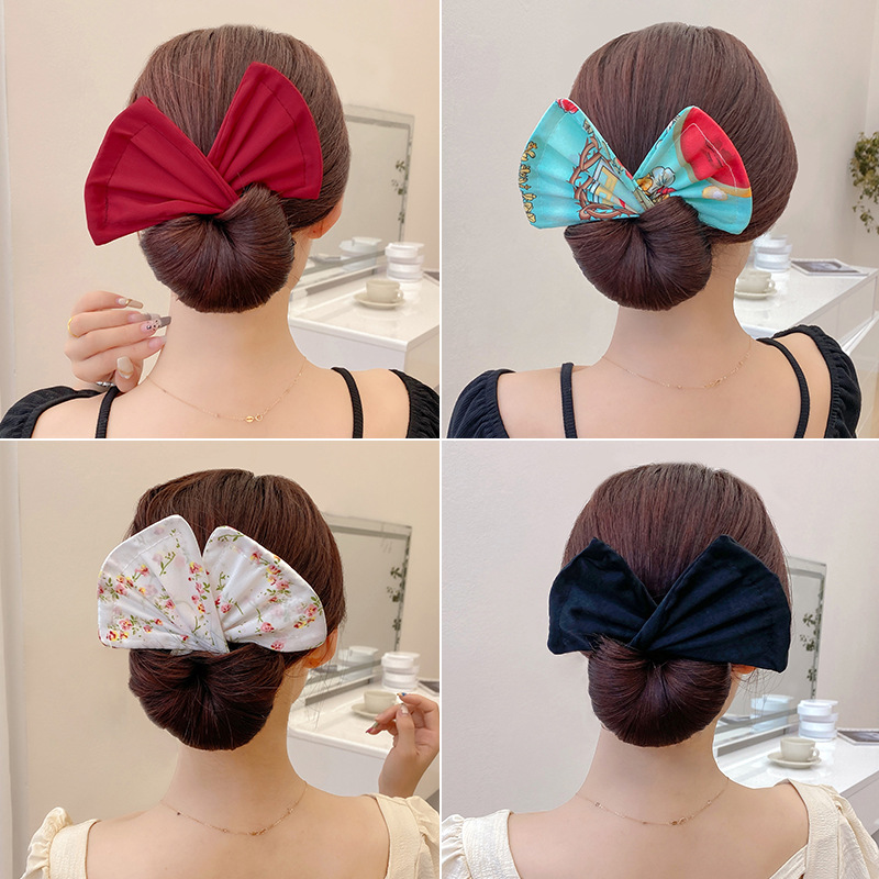 FLY61 Bow Twist Hair Clip, a summer bun hairstyle lazy person's magic hair clip for the back of the head, a headwear accessory Specification image