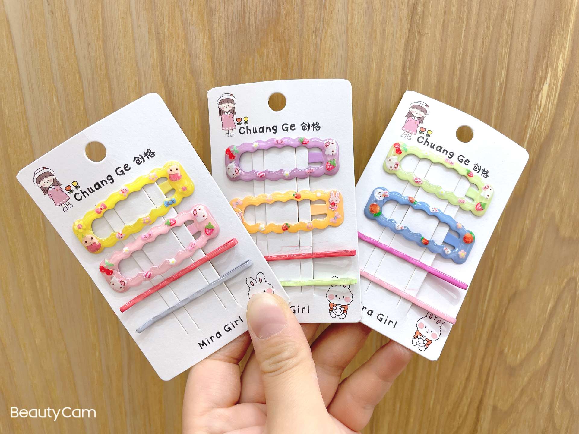 Korean-style simple and versatile oil-drip printed cartoon hair clips with the same printed cartoon broken hair clips and hairpin headwear as female Internet celebrities detail image 6