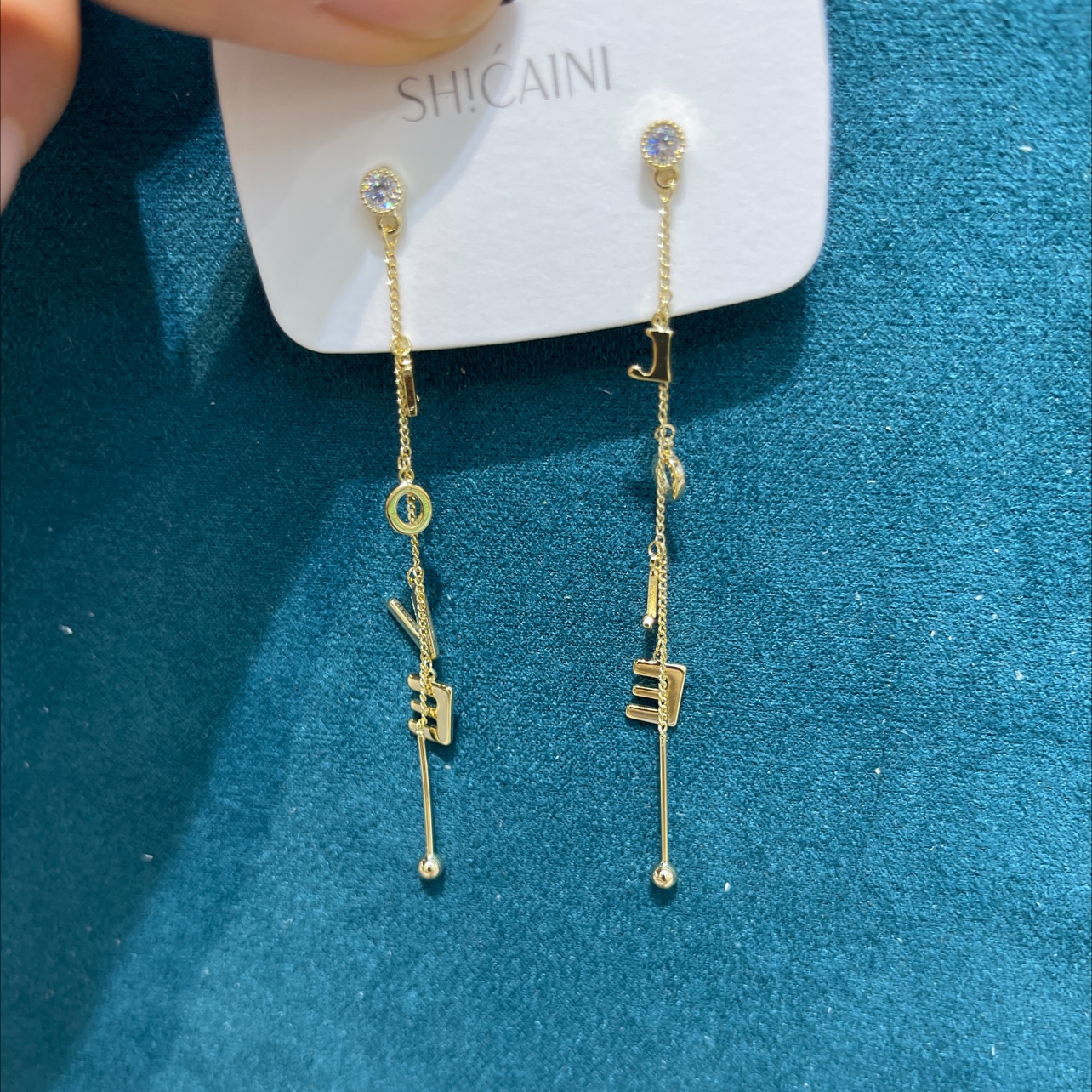 Letter tassel earrings