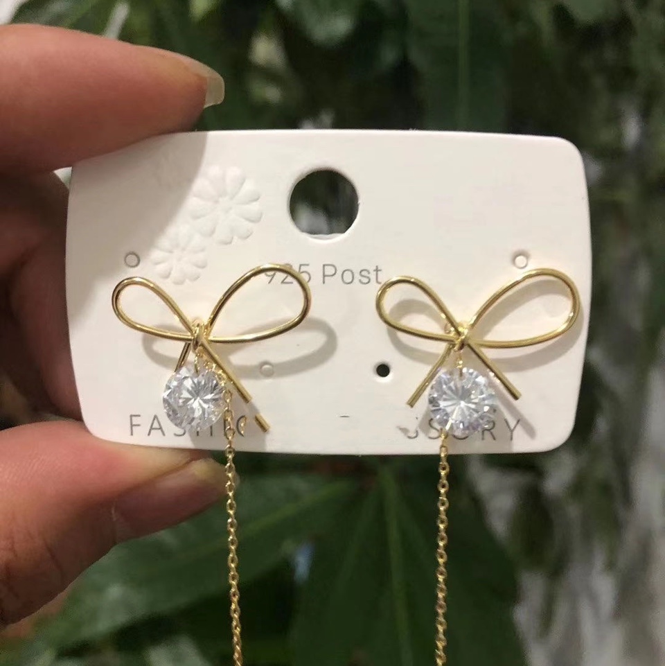 Earrings 010 zircon chain thumbnail