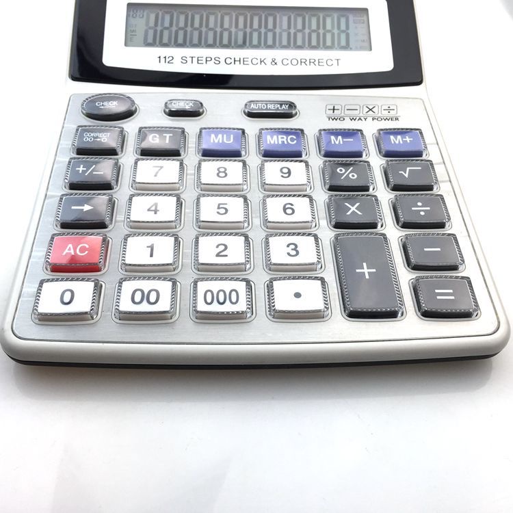 厂家直销 办公计算器 JOIUNS CT-8833-14办公用品大屏显示 真太阳能 双电源 14位显示计算器 批发细节图