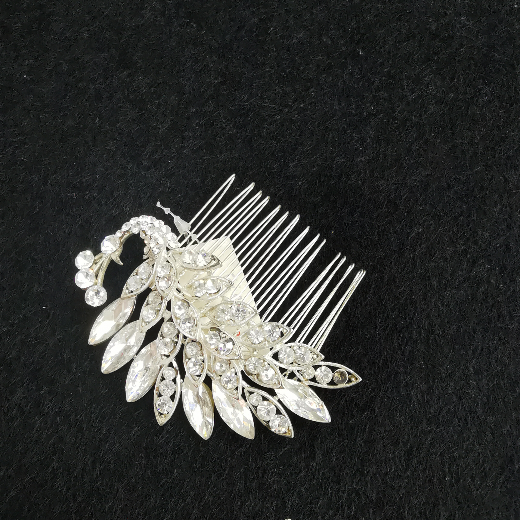 Silver white wedding dress headdress clip bride Mori sweet atmosphere Korean wedding accessories