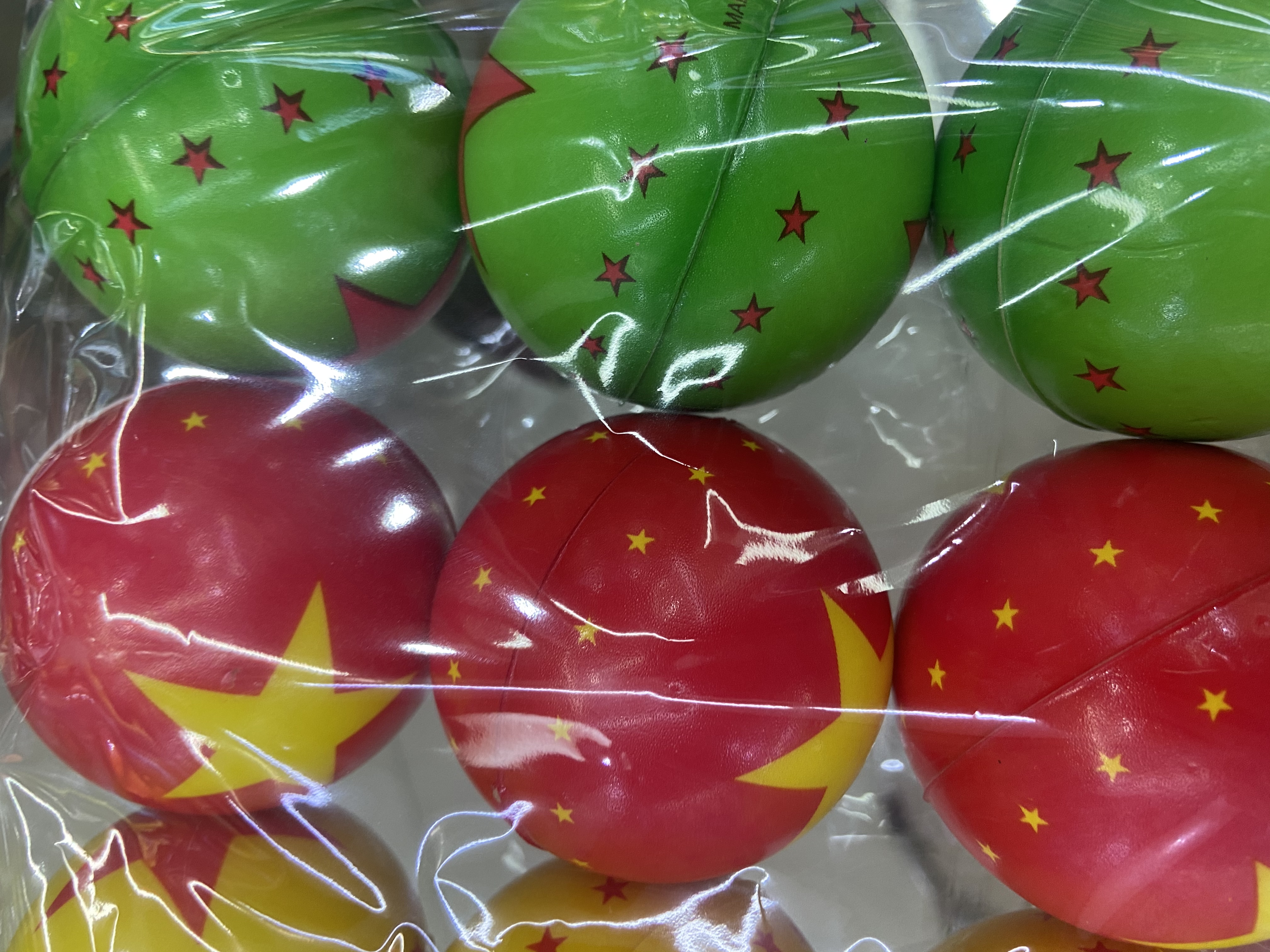 Factory direct sales 6.3 cm 4-color candy-colored five-pointed star balls for girls and boys, sponge balls, foam balls, children's toys. 12/opp Specification image