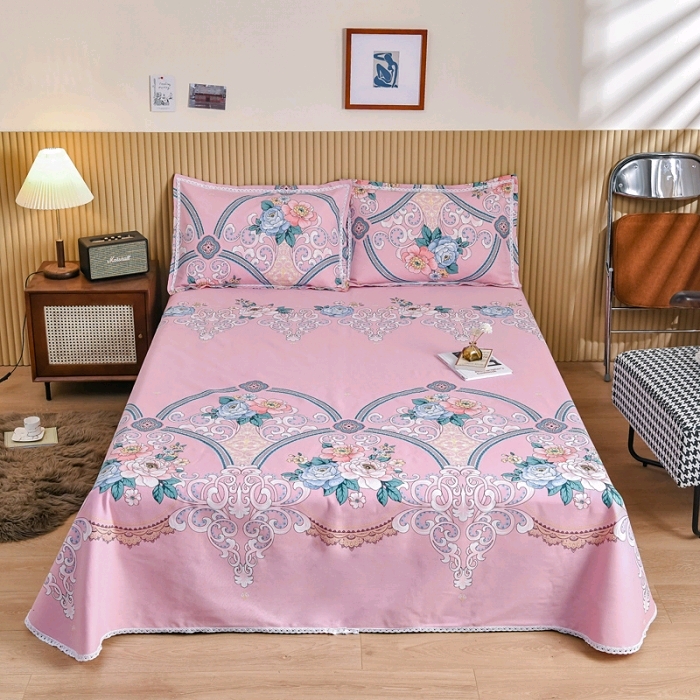 Cotton old coarse cloth three-piece bed sheet set coarse cloth mat all quilted single 9